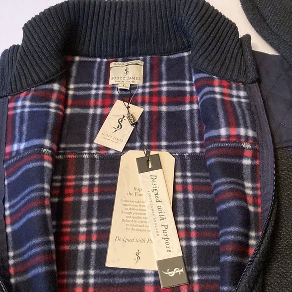 Scott James Jacket Navy Blue Knit Fully Lined NWT Jacket - Picture 6 of 12